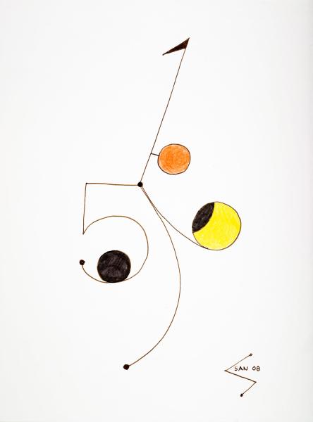 Numeri n. 17, 2008, Felt-tip and pastel on paper, cm 40 x 30