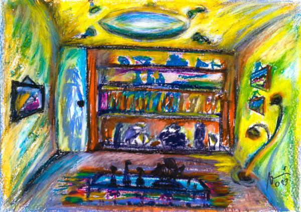 Interior 2, 2013, pastel on paper, cm 30 x 40