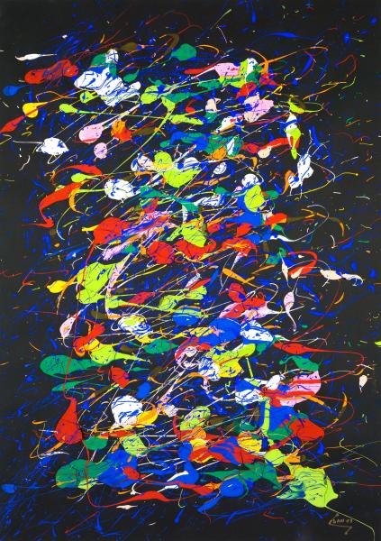 Illusione 1, 2009, gouache on black paper, cm 100 x 70