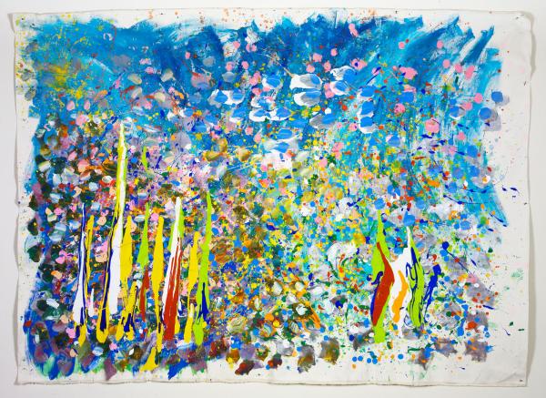 Acquario, 2009, Gouache on canvas, cm 155 x 210