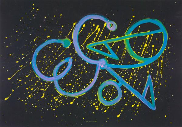 Numeri n. 4, 2011, Acrylic on black paper, cm 70 x 100